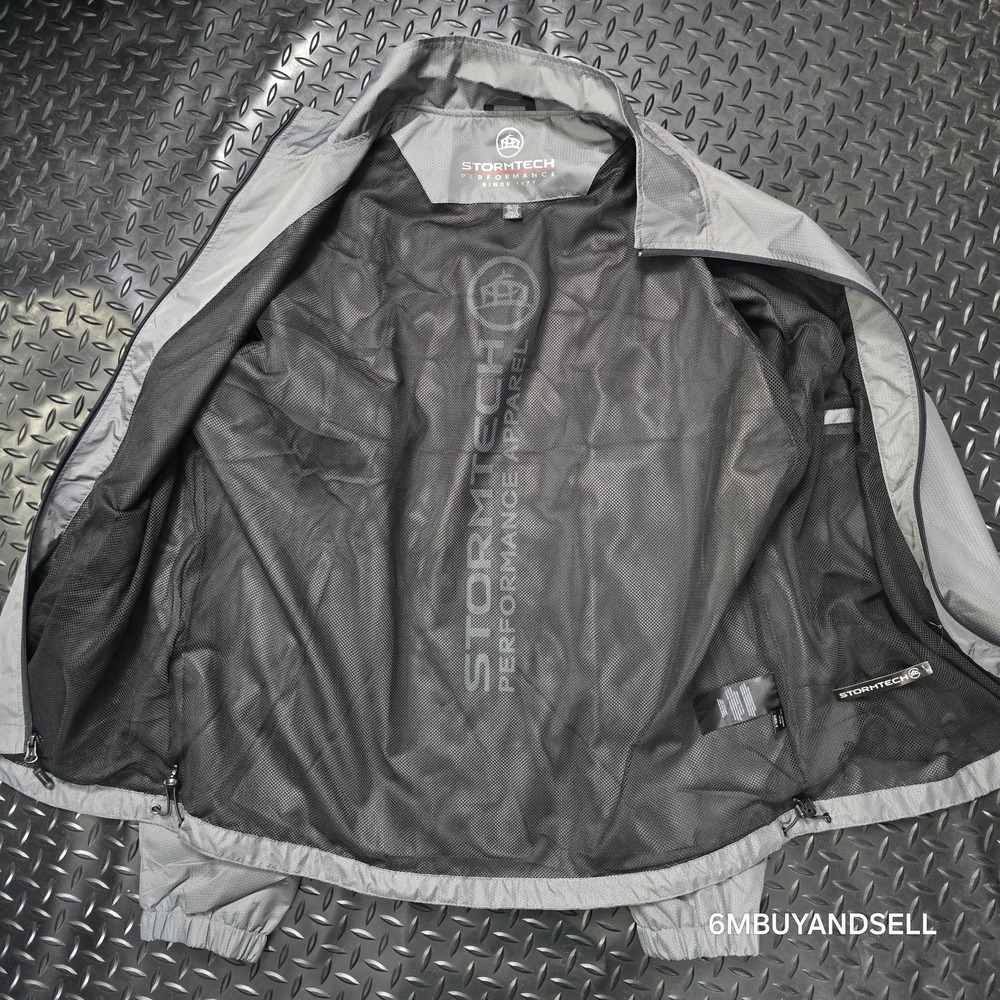 Stormtech Performance Mens XL Grey GSX-1 Full Zip Windbreaker Golf Jacket Logo - Picture 5 of 14